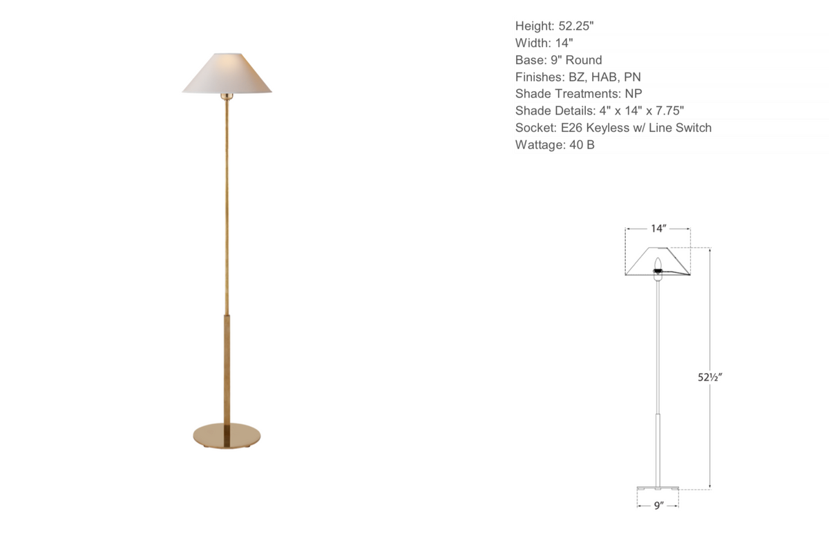 Irene Touch Antique Brass Floor Lamp Base